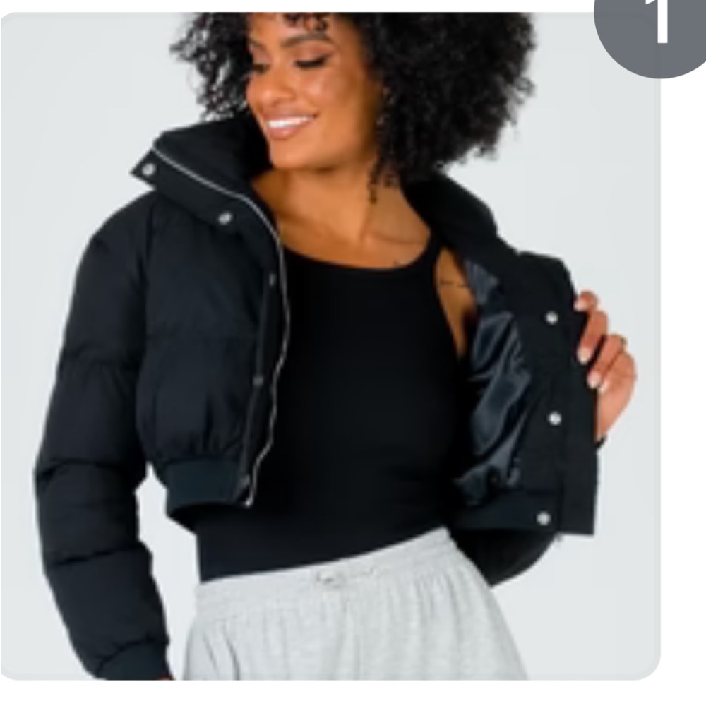 Cropped puffer jacket. ONLY WORN ONCE